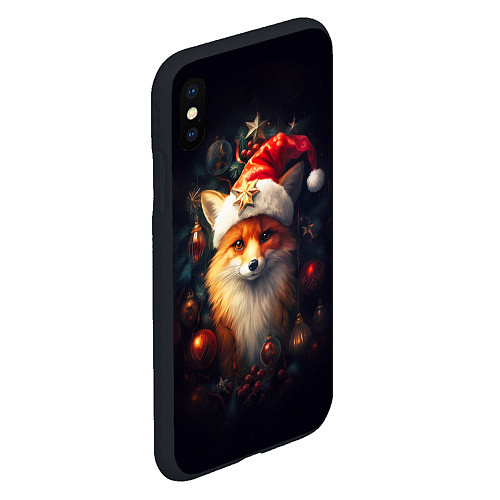 Чехол iPhone XS Max матовый New year s fox / 3D-Черный – фото 2