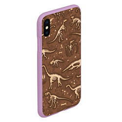 Чехол iPhone XS Max матовый Dinosaurs bones, цвет: 3D-сиреневый — фото 2