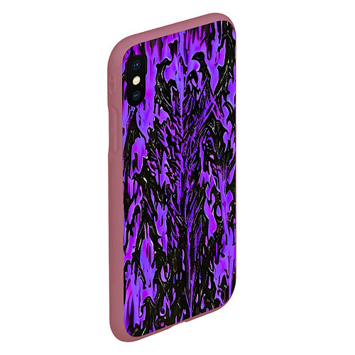 Чехол iPhone XS Max матовый Демонический доспех фиолетовый / 3D-Малиновый – фото 2