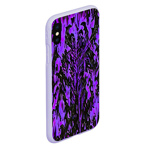 Чехол iPhone XS Max матовый Демонический доспех фиолетовый / 3D-Светло-сиреневый – фото 2