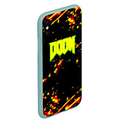 Чехол iPhone XS Max матовый Doom огненный марс блики, цвет: 3D-мятный — фото 2
