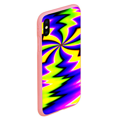 Чехол iPhone XS Max матовый Неоновая фрактальная абстракция / 3D-Баблгам – фото 2