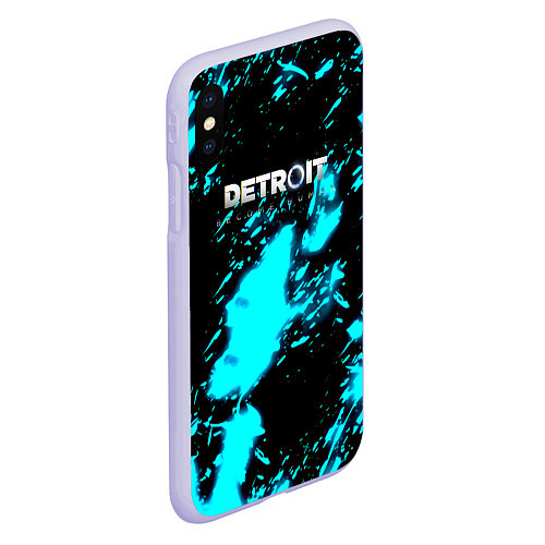 Чехол iPhone XS Max матовый Detroit become human кровь андроида / 3D-Светло-сиреневый – фото 2