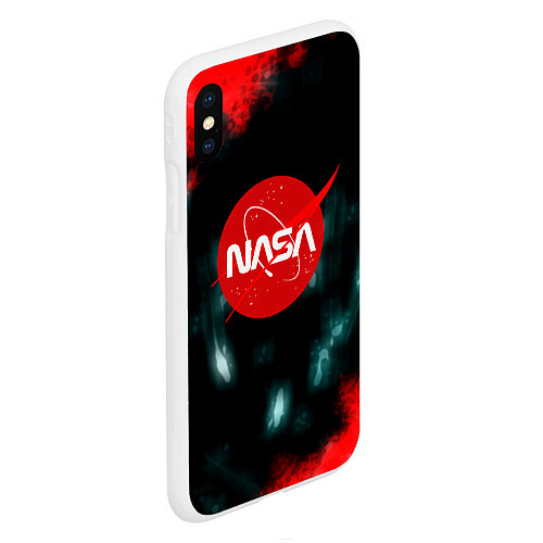 Чехол iPhone XS Max матовый NASA космос краски / 3D-Белый – фото 2