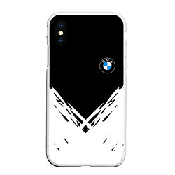 Чехол iPhone XS Max матовый BMW стильная геометрия спорт, цвет: 3D-белый