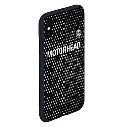 Чехол iPhone XS Max матовый Motorhead glitch на темном фоне посередине, цвет: 3D-черный — фото 2