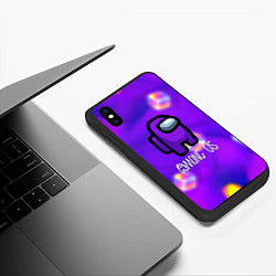 Чехол iPhone XS Max матовый Among us geometry game, цвет: 3D-черный — фото 2