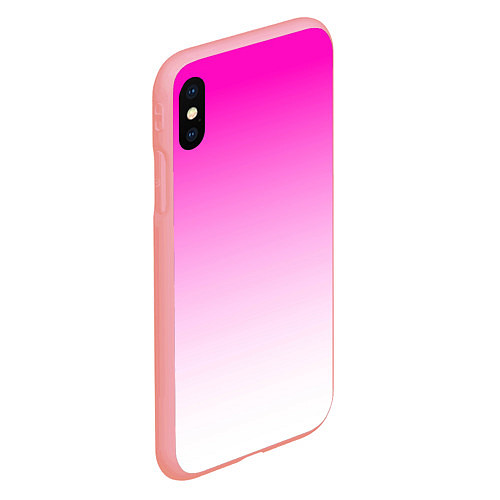 Чехол iPhone XS Max матовый Розово-белый градиент / 3D-Баблгам – фото 2