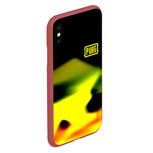 Чехол iPhone XS Max матовый PUBG gold abstraction steel geometry / 3D-Красный – фото 2