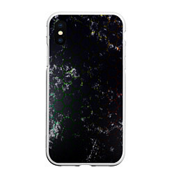 Чехол iPhone XS Max матовый Черные узоры