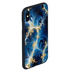 Чехол iPhone XS Max матовый Глубокая синева и золотые узоры, цвет: 3D-черный — фото 2