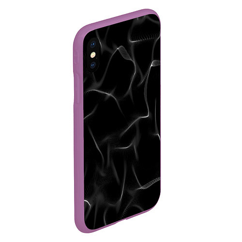 Чехол iPhone XS Max матовый Узор дыма / 3D-Фиолетовый – фото 2