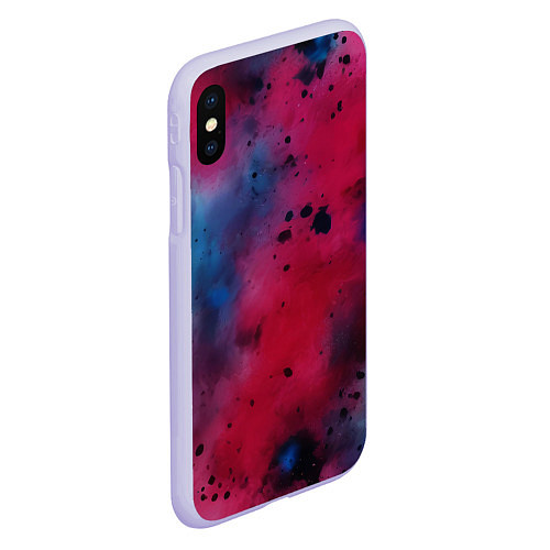 Чехол iPhone XS Max матовый Акварельные брызги в розовом / 3D-Светло-сиреневый – фото 2