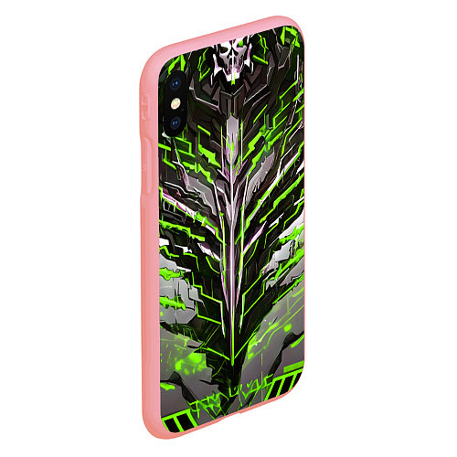 Чехол iPhone XS Max матовый Киберпанк доспех зелёный / 3D-Баблгам – фото 2