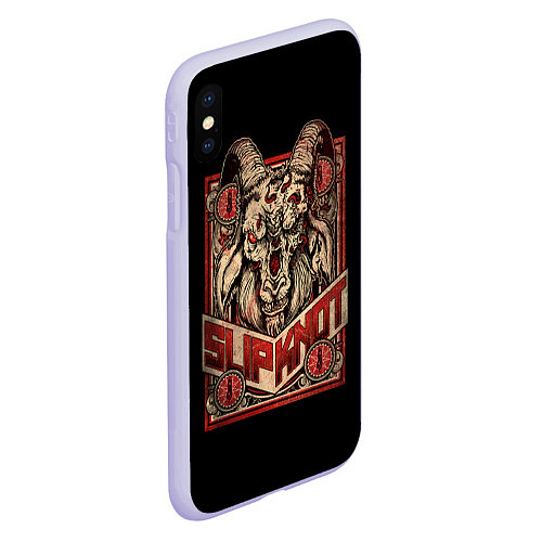 Чехол iPhone XS Max матовый Slipknot Бафомет / 3D-Светло-сиреневый – фото 2