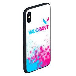 Чехол iPhone XS Max матовый Valorant neon gradient style посередине, цвет: 3D-черный — фото 2