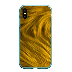 Чехол iPhone XS Max матовый Текстура желтой шерсти