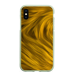 Чехол iPhone XS Max матовый Текстура желтой шерсти