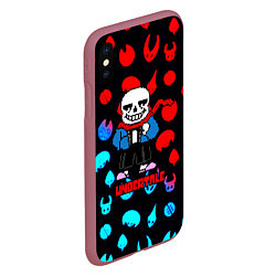 Чехол iPhone XS Max матовый Undertale роглайк, цвет: 3D-малиновый — фото 2