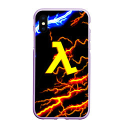 Чехол iPhone XS Max матовый Half Life молнии шторм, цвет: 3D-сиреневый