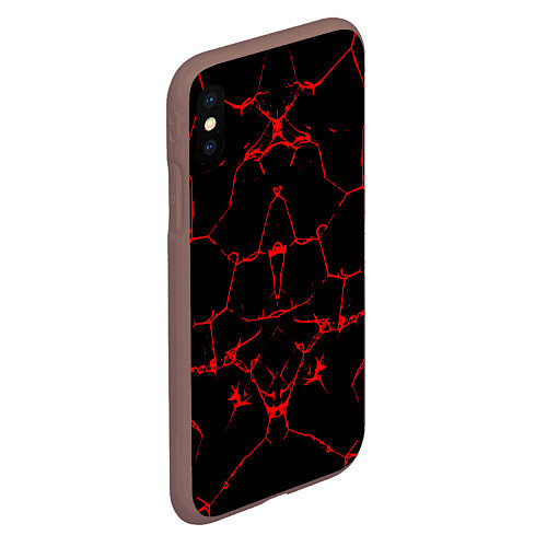 Чехол iPhone XS Max матовый Кровавые трещины / 3D-Коричневый – фото 2