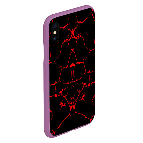 Чехол iPhone XS Max матовый Кровавые трещины / 3D-Фиолетовый – фото 2