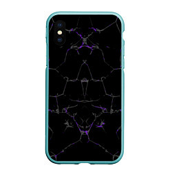 Чехол iPhone XS Max матовый Фиолетовые трещины
