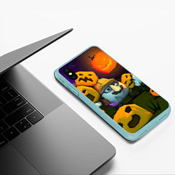 Чехол iPhone XS Max матовый Гарибальди Хэллоуин, цвет: 3D-мятный — фото 2