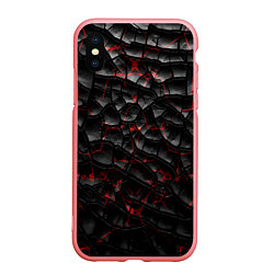 Чехол iPhone XS Max матовый Трещины черные, цвет: 3D-баблгам