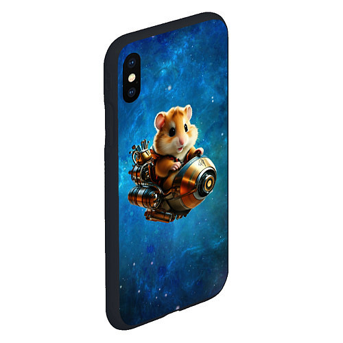 Чехол iPhone XS Max матовый Хомялёт / 3D-Черный – фото 2