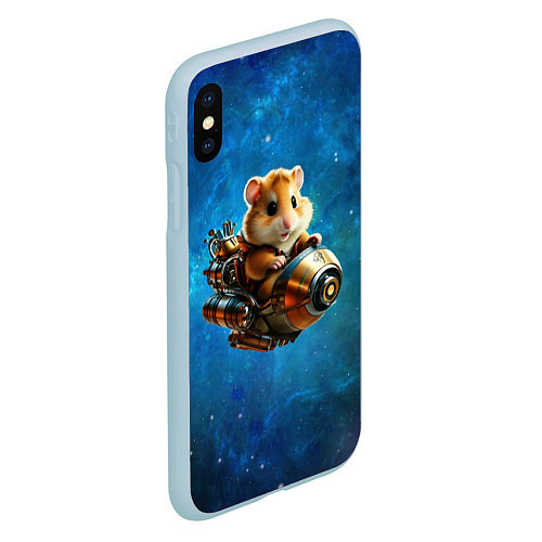 Чехол iPhone XS Max матовый Хомялёт / 3D-Голубой – фото 2