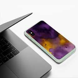 Чехол iPhone XS Max матовый Акварелика, цвет: 3D-салатовый — фото 2