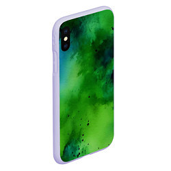 Чехол iPhone XS Max матовый Акварелика, цвет: 3D-светло-сиреневый — фото 2