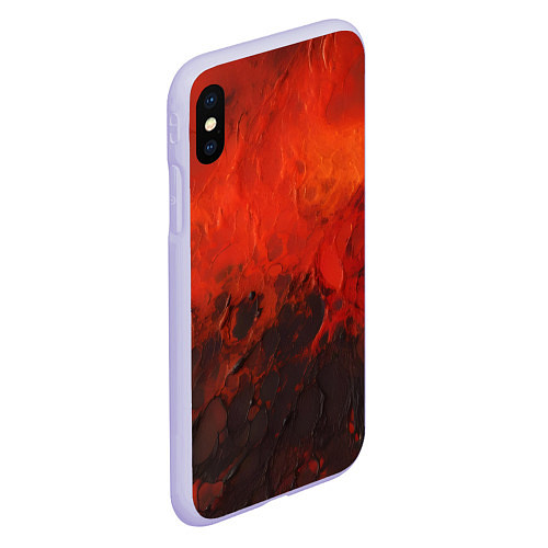 Чехол iPhone XS Max матовый Лава и сажа / 3D-Светло-сиреневый – фото 2