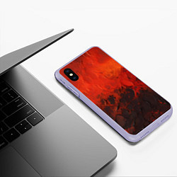 Чехол iPhone XS Max матовый Лава и сажа, цвет: 3D-светло-сиреневый — фото 2