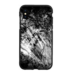 Чехол iPhone XS Max матовый Чёрный мрамор