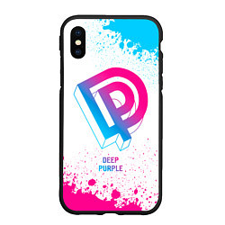 Чехол iPhone XS Max матовый Deep Purple neon gradient style, цвет: 3D-черный