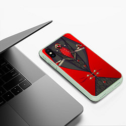 Чехол iPhone XS Max матовый Алый фрак, цвет: 3D-салатовый — фото 2