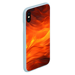 Чехол iPhone XS Max матовый Яркий огонь, цвет: 3D-голубой — фото 2