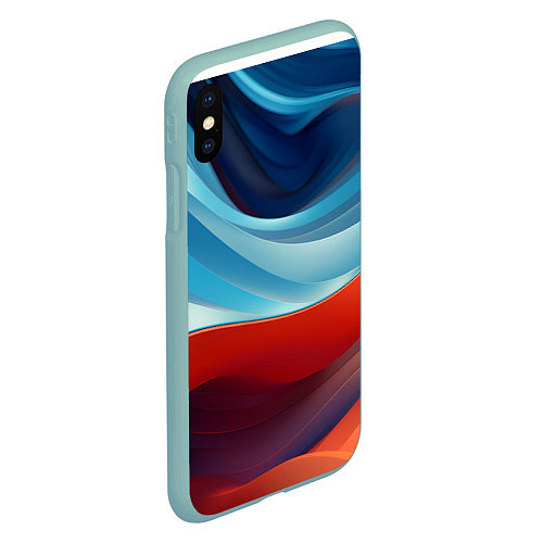 Чехол iPhone XS Max матовый Абстракция в контрасте / 3D-Мятный – фото 2