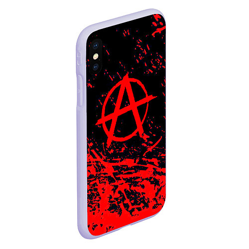 Чехол iPhone XS Max матовый Анархия красные абстрактные краски / 3D-Светло-сиреневый – фото 2