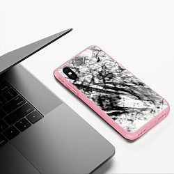 Чехол iPhone XS Max матовый Чёрно белые узоры, цвет: 3D-баблгам — фото 2