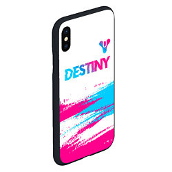 Чехол iPhone XS Max матовый Destiny neon gradient style посередине, цвет: 3D-черный — фото 2