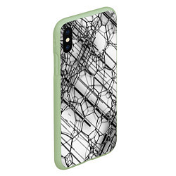Чехол iPhone XS Max матовый Зеркальные узоры, цвет: 3D-салатовый — фото 2