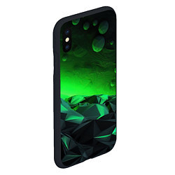 Чехол iPhone XS Max матовый Абстрактное эхо зелени, цвет: 3D-черный — фото 2