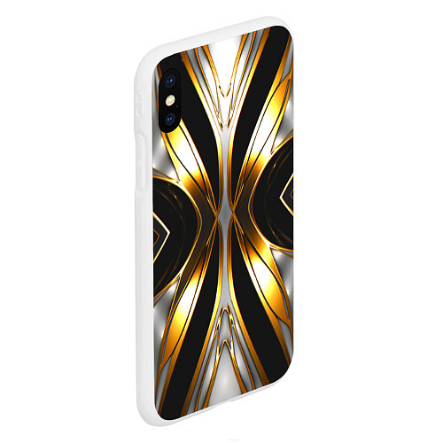 Чехол iPhone XS Max матовый Неоновый узор стальная бабочка / 3D-Белый – фото 2