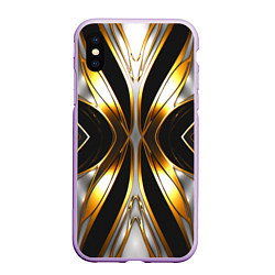 Чехол iPhone XS Max матовый Неоновый узор стальная бабочка