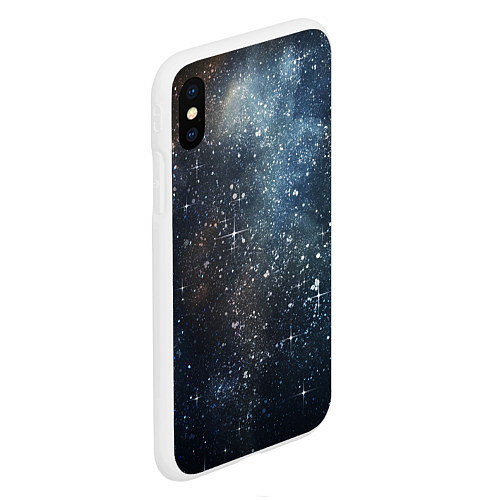 Чехол iPhone XS Max матовый Темное космическое звездное небо / 3D-Белый – фото 2