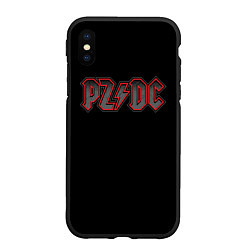 Чехол iPhone XS Max матовый PZDC - ACDC, цвет: 3D-черный