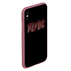 Чехол iPhone XS Max матовый PZDC - ACDC, цвет: 3D-малиновый — фото 2